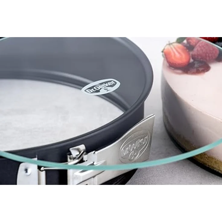 Dr. Oetker Springform Ø 26 cm mit Glasboden Backform mit schnitt- & kratzfestem Glas-Boden, runde Kuchenform mit Antihafteigenschaften, Menge: 1 Stück – Bild 3
