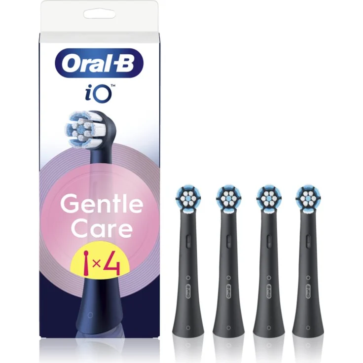 Oral B iO Gentle Care Ersatz-Kopf für empfindliches Zahnfleisch Black 4 St. - Sanfte Reinigung für empfindliches Zahnfleisch