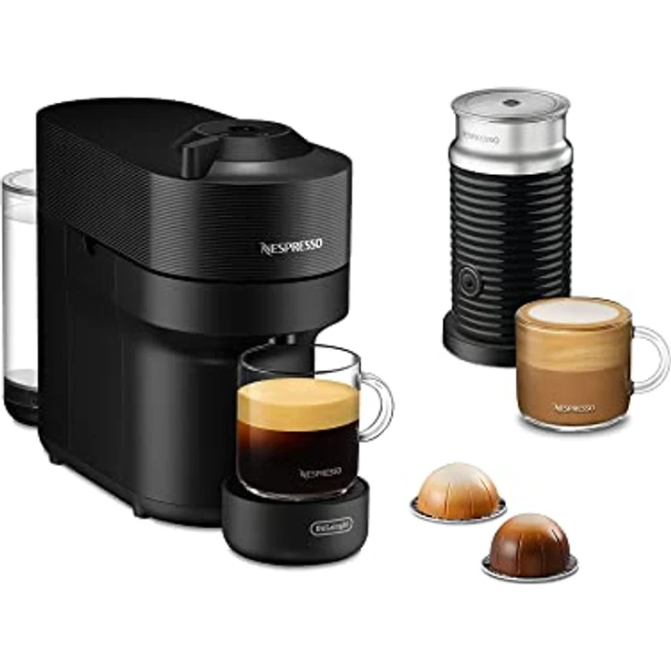 Nespresso Kapselmaschine Vertuo Pop ENV90.BAE von DeLonghi, inkl. Aeroccino Milchaufschäumer, Willkommenspaket mit 12 Kapseln - Farbauswahl: bunt – Bild 2
