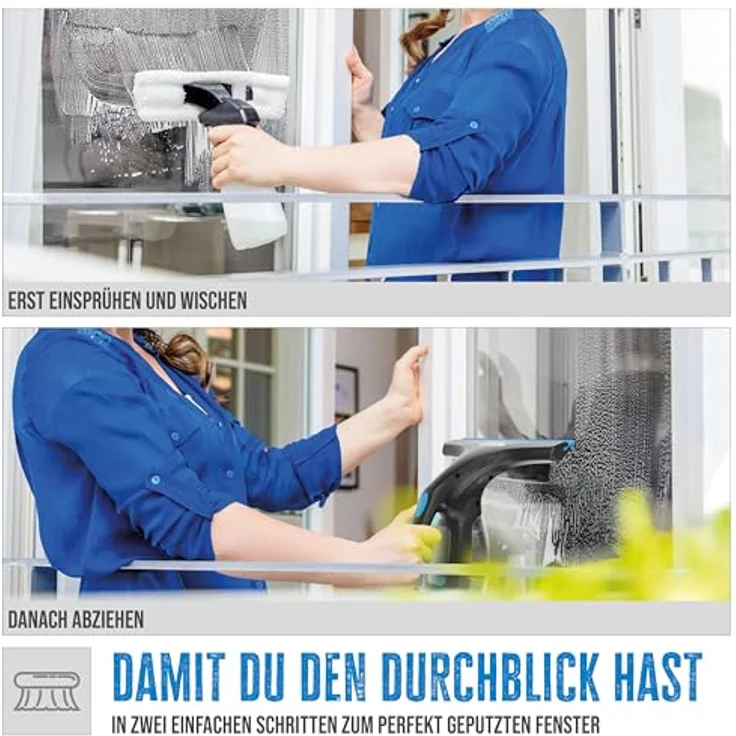Güde Akku Fenstersauger GAFS 280 (3,7 V, 28 cm Arbeitsbr., 125 ml abnehmb. Schmutzwassertank, 1,8 kPa max. Unterdr., 30 min Arbeitszeit mit vollem Akku, inkl. Ladegerät, Sprühflasche & 2 Wischbezüge) – Bild 3