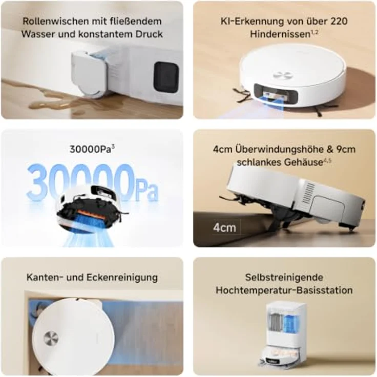 Xiaomi Roboter Staubsauger 6, Saugroboter mit 30.000 Pa Saugkraft, KI-Hinderniserkennung und selbstreinigender Basisstation – Bild 2