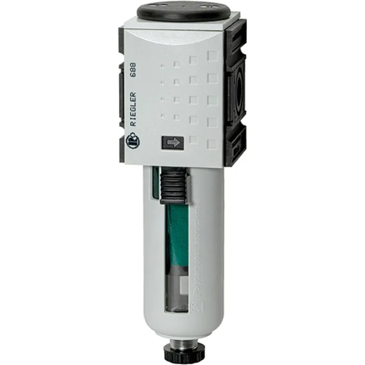 Riegler Mikrofilter »FUTURA«, PC-Behälter mit Schutzkorb, 0,01 µm, BG 1, G 1/4, 1,5 - 16 bar, Temperaturbereich -10°C bis 50°C