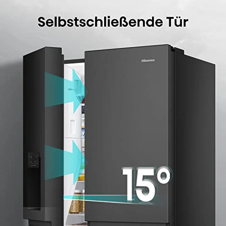 Hisense RS818N4TFE Side-by-Side Kühl-Gefrierkombination /179 cm/Inverter Kompressor/Total NoFrost/Multi Air Flow/Wasserspender mit Wassertank/Kühlteil 417 l/Gefrierteil 215 l/schwarz – Bild 5