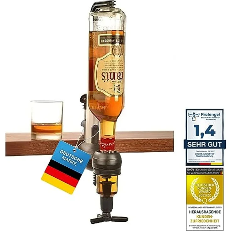 GOODS+GADGETS Bar-Butler für Spirituosen, 4cl Getränkespender mit einfacher Flaschenhalterung, leicht zu reinigen und zu montieren – Bild 1
