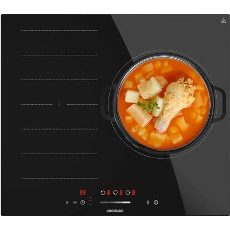 Cecotec Induktionsplatte Bolero Squad I 3001 Flex, 6600W, 9 Stufen, Timer, Booster-Funktion, Touch-Slider-Steuerung, Stop&Go, Kindersicherung und Low Power Heating