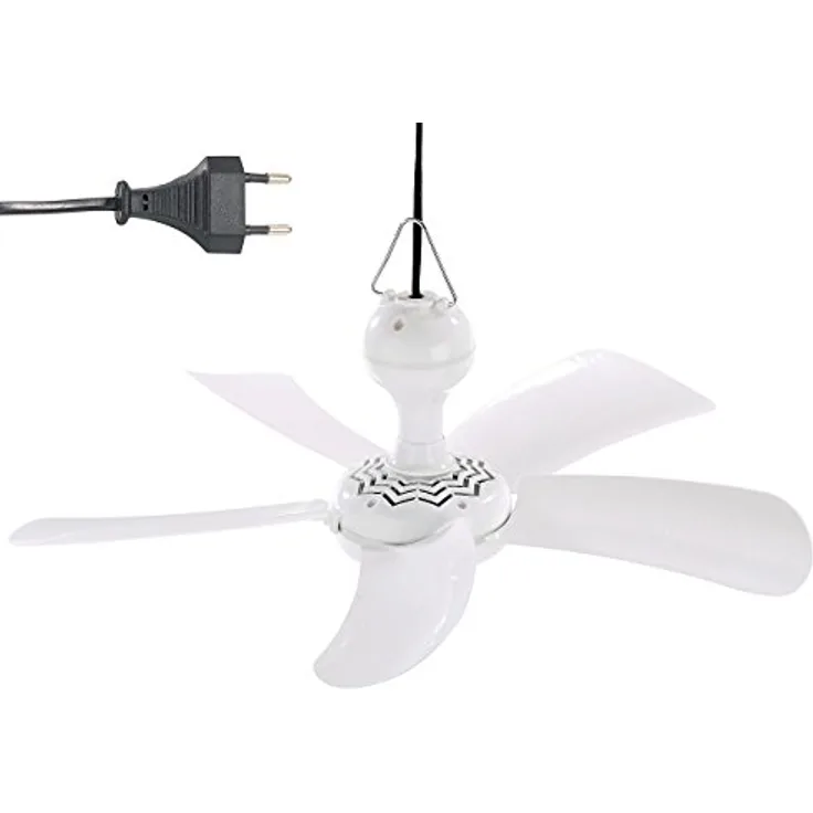 Sichler Haushaltsgeräte Mobiler Decken-Ventilator VT-141.D, 41 cm, 9 W, Aufhänger, Kippschalter (Weiß)