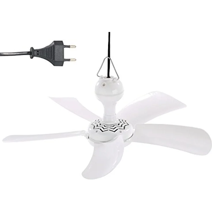 Sichler Haushaltsgeräte Mobiler Decken-Ventilator VT-141.D, 41 cm, 9 W, Aufhänger, Kippschalter (Weiß) – Bild 1
