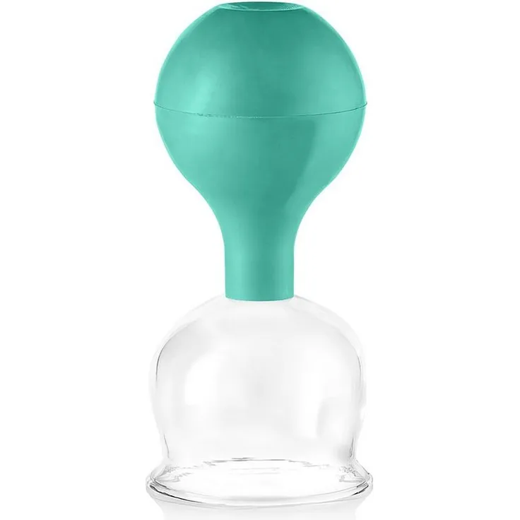 pulox Vakuum-Massager Schröpfglas aus Echtglas diverse Größen und Farben, professionelle Schröpfmassage mit hoher Saugkraft, blau