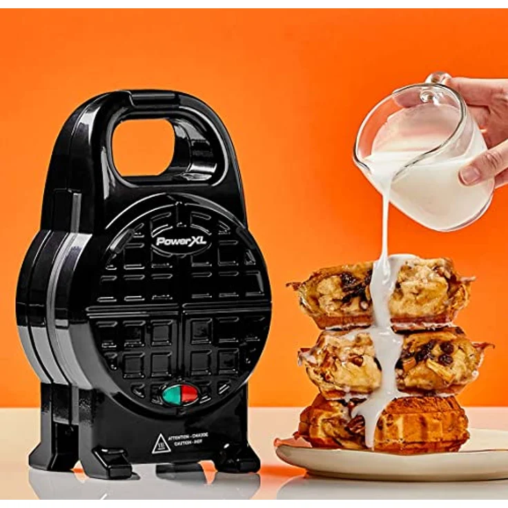 PowerXL Waffle Star - Waffeleisen für gefüllte Waffeln - 13cm - Antihaft-Beschichtung - Wafflemaker mit Anti-Tropf-Rinne - herzhafte & süße Waffeln - Waffeln aus Gemüse, Pizza oder Schokolade - Preisvergleich – Bild 2