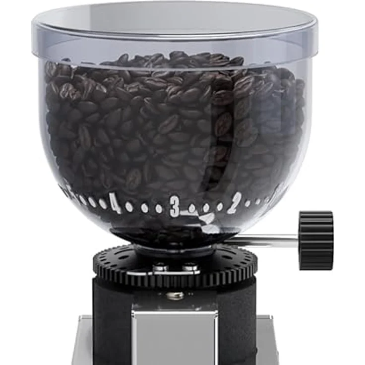 Lelit Kaffeemühle PL043MMI, kompakte Espresso- und Kaffeemühle mit stufenloser Mahlgradeinstellung, Edelstahlgehäuse, 250g Bohnenbehälter, 230V, 50Hz, 2.8kg, silber – Bild 4