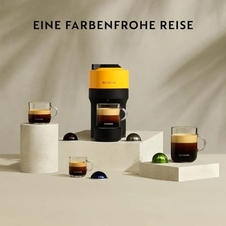 Nespresso Kapselmaschine Vertuo Pop ENV90.BAE von DeLonghi, inkl. Aeroccino Milchaufschäumer, Willkommenspaket mit 12 Kapseln - Farbauswahl: bunt – Bild 6