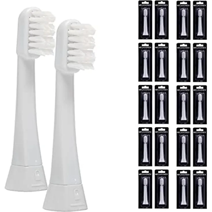 MEGASONEX 20x Bürstenköpfe Zick-Zack Profil, soft, ultrafeine Dupont Tynex Fasern 