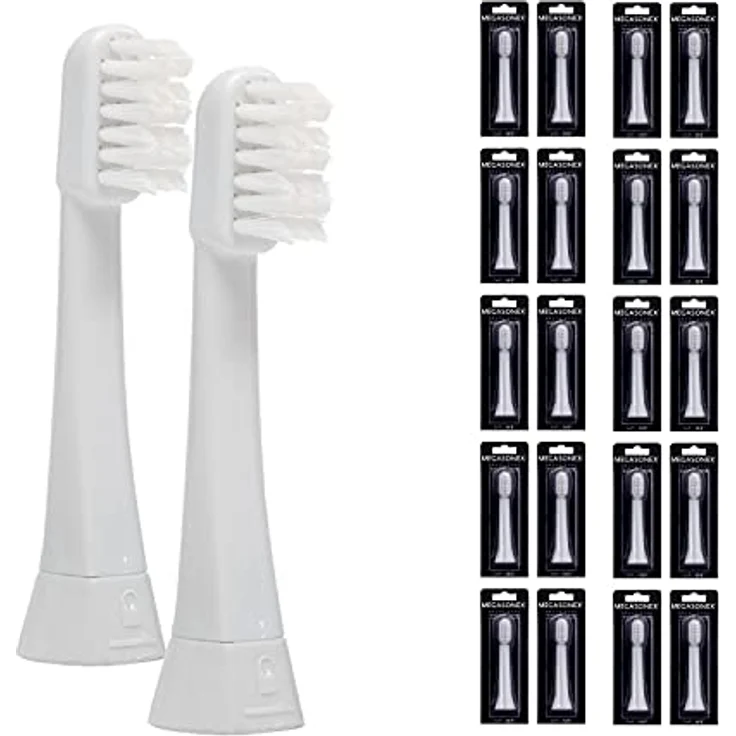 MEGASONEX 20x Bürstenköpfe Zick-Zack Profil, soft, ultrafeine Dupont Tynex Fasern  – Bild 1