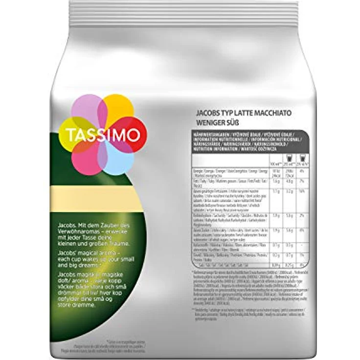 Tassimo Jacobs Typ Latte Macchiato Weniger Süß, Kaffeekapsel, Milchkaffee, 220 g, 8 Portionen – Bild 6