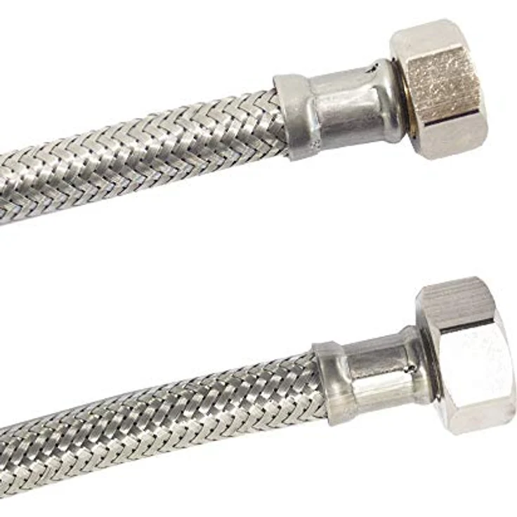 KLASEBO® Panzerschlauch Flexschlauch, Edelstahl, 3/8" x 1/2", 1000mm, DN8, DVGW-zertifiziert, lebensmittelecht – Bild 1