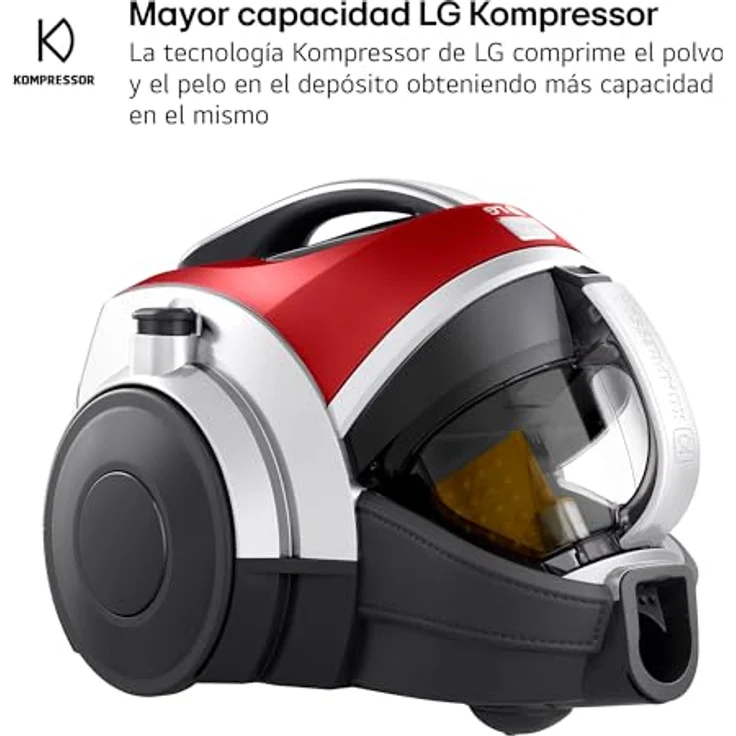 LG VK8506NHAG, Rot Kompressor Staubsauger mit 140W Leistung und Zyklon-Turbo-System – Bild 3