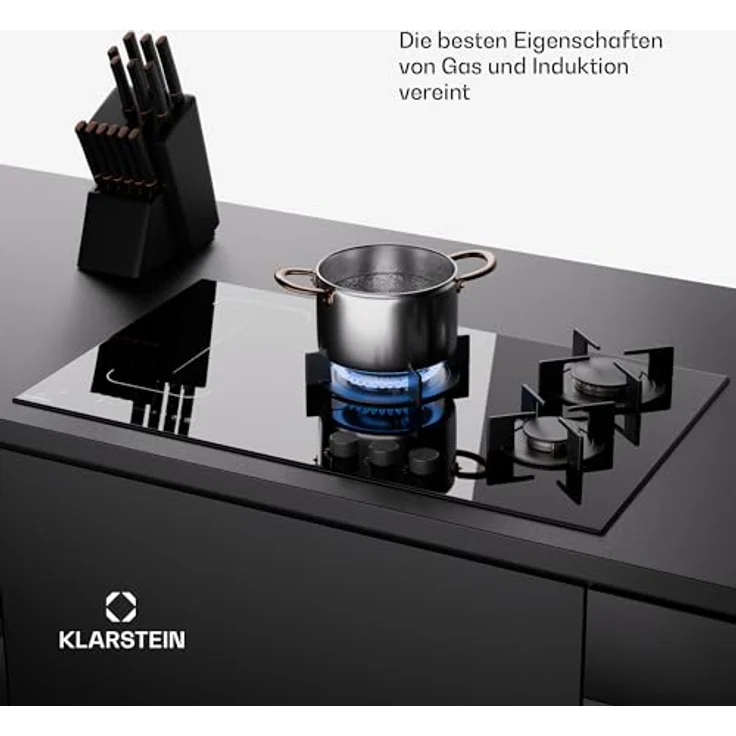 Klarstein Duale Induktions- & Gaskochplatte - 10,9 kW Vollleistung, Schieberegler, Gusseisenunterstützung – Bild 5