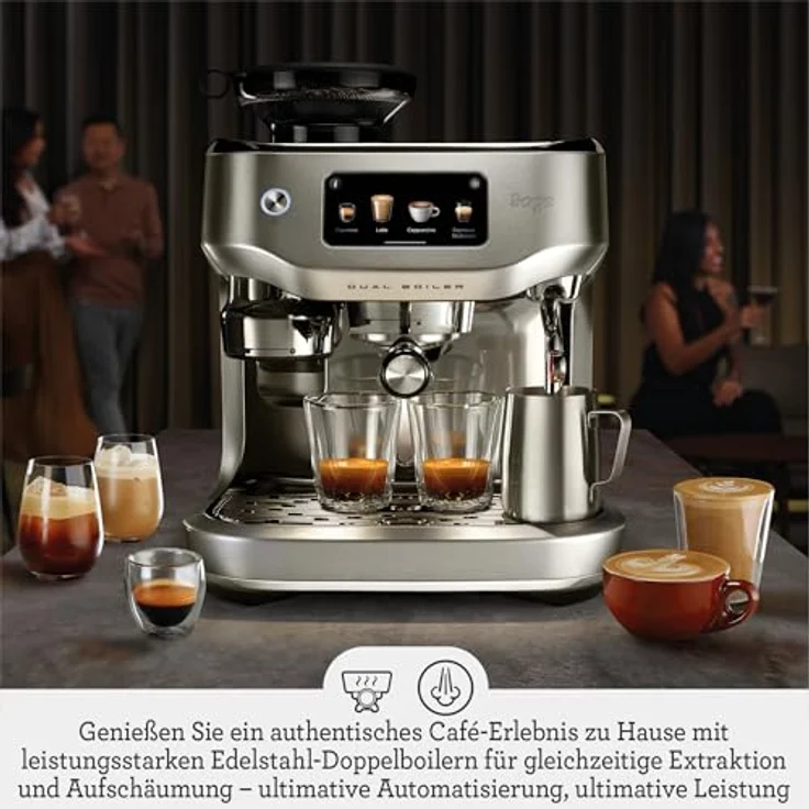 Sage The Oracle Dual Boiler, Kaffeemaschine mit manuellem & automatischem Milchaufschäumer, 45 Mahlgradeinstellungen, 16 Programme inkl. Espresso, Cappuccino & Flat White, Schwarzer Trüffel – Bild 2