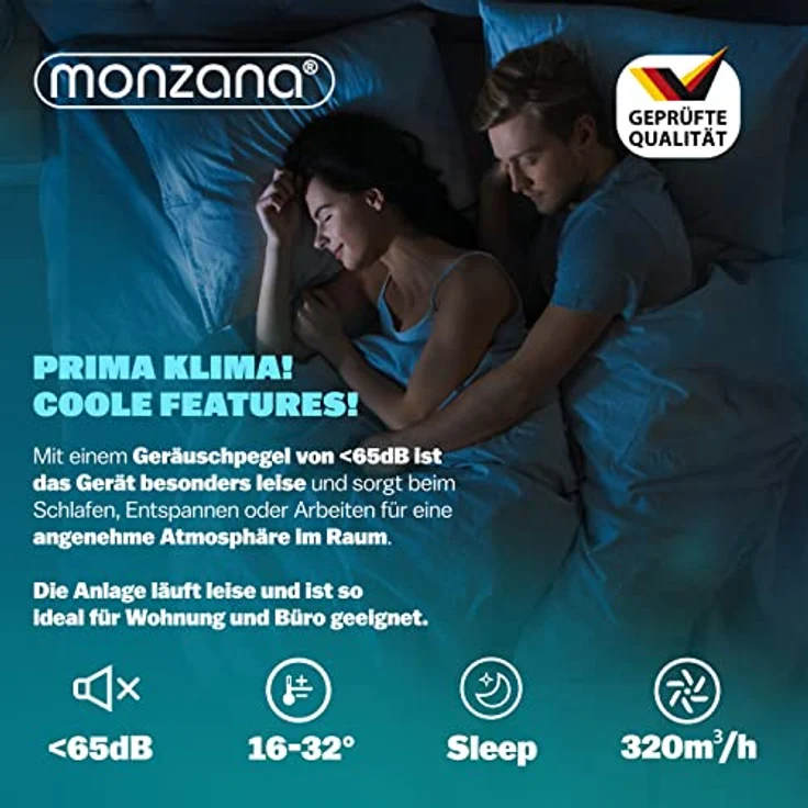 Monzana® MZKA2600 Klimaanlage, mobile 9000 BTU 4in1 mit WiFi App, Luftentfeuchter, Fernbedienung, für Räume bis 30qm – Bild 5