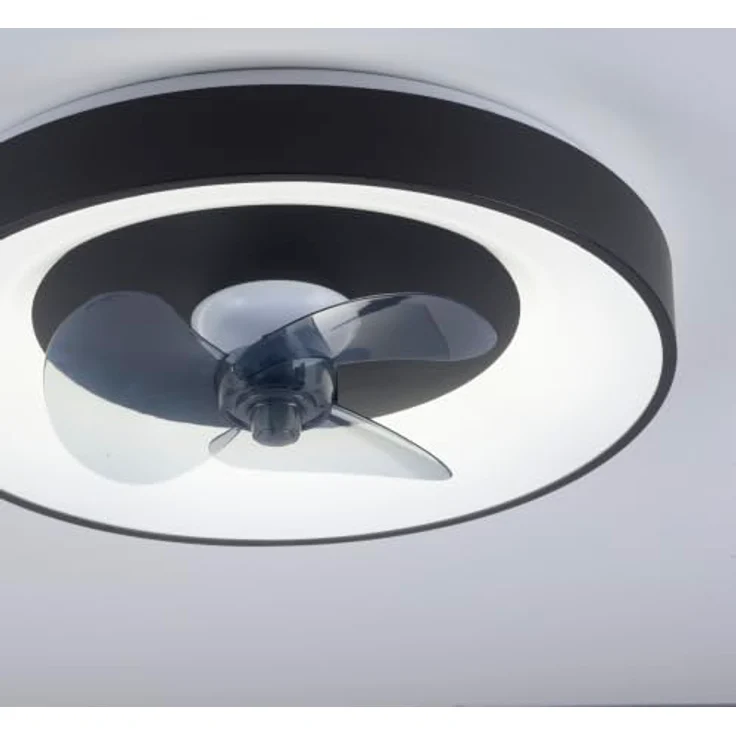Just Light Venika LED Deckenlampe mit Deckenventilator, Fernbedienung, warmweiß-kaltweiß, schwarz, Timer und Memoryfunktion – Bild 6