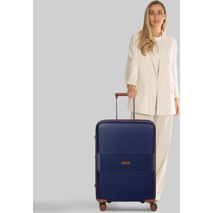 Farmhood Eco Edition Mittelgroßer Hartschalen Koffer, nachhaltig, 45 x 28 x 67 cm, erweiterbar von 72 auf 80 Liter, ultra-leicht mit 3,6 kg, TSA-Schloss und 360-Grad Doppelrollen – Bild 5