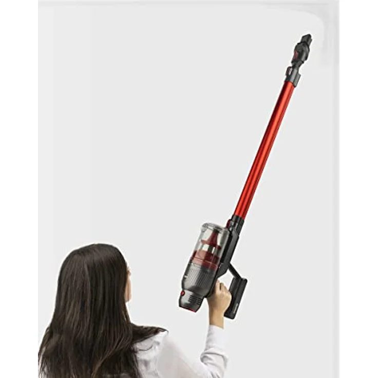 H.Koenig Kabelloser Handstaubsauger ohne Beutel UPX18 - EasyClean+ - 3 Geschwindigkeitsstufen - 1,12 kg - 220 W-multifunktional für Haus Auto Büro, Aluminium, rot, 0.8 liters – Bild 3