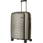 travelite 4-Rad Koffer M mit Dehnfalte + TSA Schloss, Gepäck Serie AIR BASE: Funktionaler Hartschalen Trolley im coolen Look, 075348-40, 67 cm, 71 Liter (erweiterbar auf 82 Liter), champagner (beige)