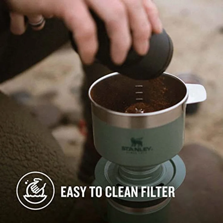 Stanley Perfect Brew Pour Over Kaffeebereiter - Ergibt 1-6 Tassen - Kaffeefilter Wiederverwendbar Edelstahl - Filterkaffee - BPA-frei - Leicht zu Reinigen & Abnehmbarer Filter - Schwarz – Bild 5