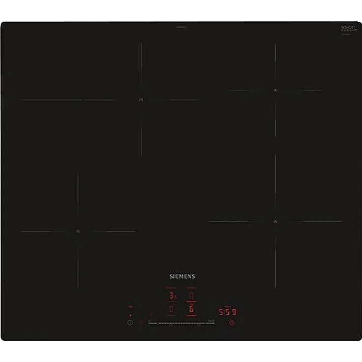 Siemens EH601HFB1E iQ300, Smartes Induktionskochfeld, 60 cm, Schwarz, flächenbündig, TouchSlider, Dunstabzugsautomatik – das perfekte Zusammenspiel von Kochfeld und Dunstabzugshaube – Bild 1