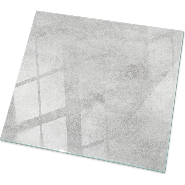 tulup Glasarbeitsplatte Betontextur mit Kratzern, hitzebeständig und pflegeleicht, 60x60 cm
