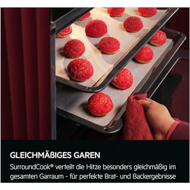 AEG NBU5A20SK SurroundCook® Backofen Schwarz, 8 Backofenfunktionen, Aqua-Reinigungsfunktion, MaxiKlasse, Multilevel Cooking – Bild 3