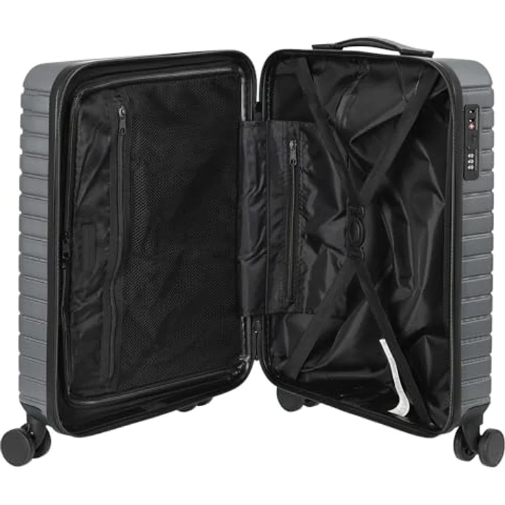 Valentino Mercury 4 Rollen Kabinentrolley 54 cm, Grau, mit 37 l und arretierbarem Griff – Bild 6