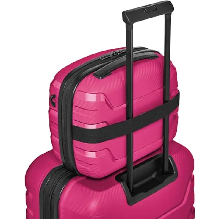 SMARTBOX Hartschalen Handgepäck Kosmetik-Koffer | Stabiles Beauty-Case mit Aufsteckfunktion | 34 x 17 x 27 cm aus leichtem Polypropylen (Edition 01) in Schwarz – Bild 4