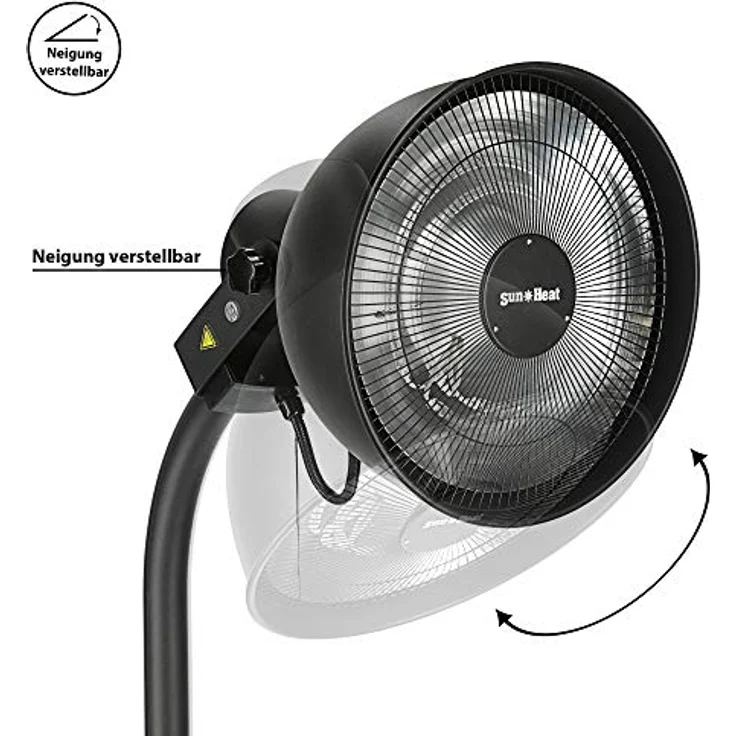 Cepewa Elektro Terrassen Heizstrahler | Halogenheiztechnologie | 3 Heizstufen | Spritzwasserschutz | Design Heizpilz Ø 50cm - Preisvergleich – Bild 3