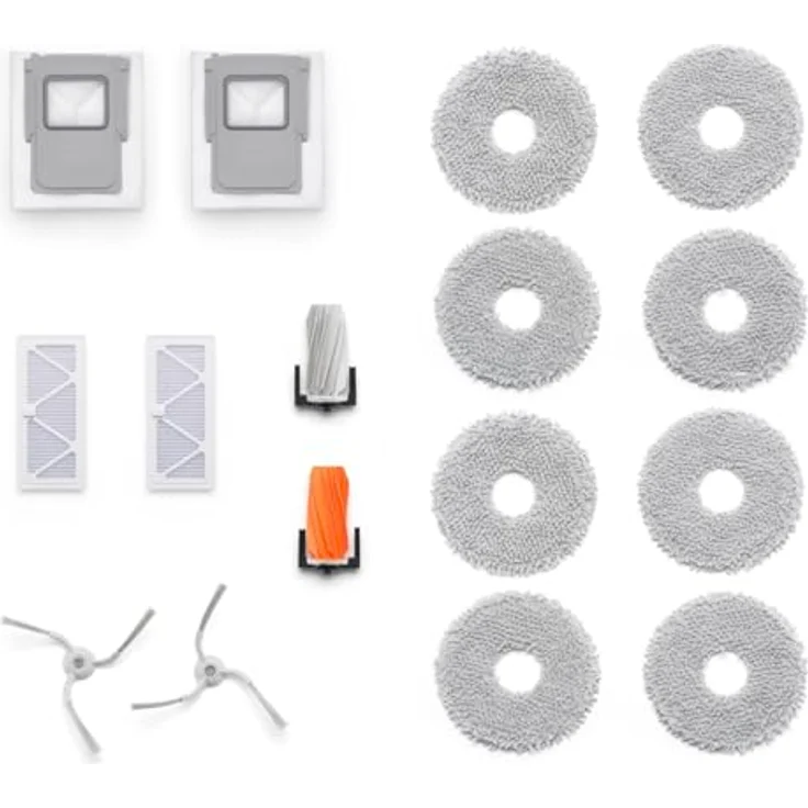 DJI ROMO Zubehörset, kompatibel mit ROMO P, A und S, enthält Gummirollenbürsten, Seitenbürsten, Wischpads, Staubbeutel und Hochleistungsfilter – Bild 1