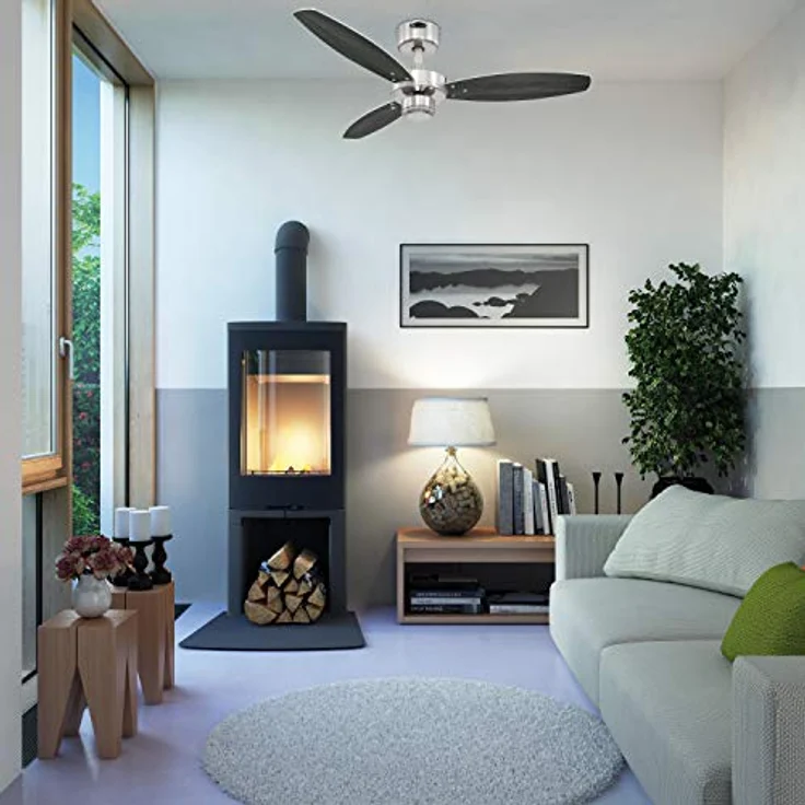 105 cm Deckenventilator Jet I mit drei Flügeln, Ausführung in gebürstetem Nickel – Bild 6