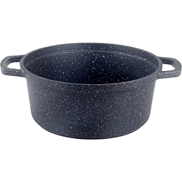 Kamberg – 0008194 – Schmortopf 20 cm Durchmesser, rund, schwarz – Aluminiumguss – Beschichtung in Steinoptik – Für alle Herdarten, auch Induktion – PFOA‑frei – Bild 3