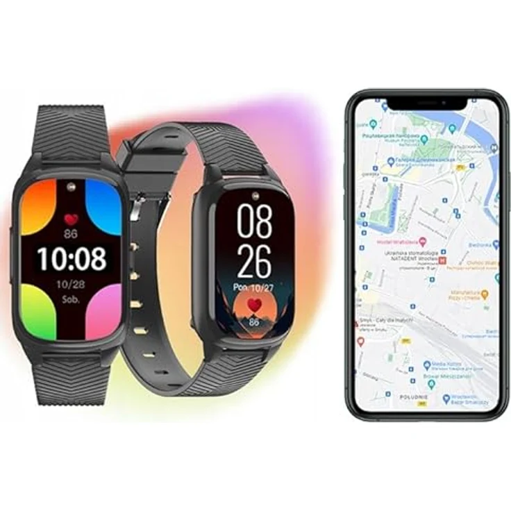 FOREVER Smartwatch ST-100 für Damen Herren, GPS-Smartwatch für Senioren mit SOS, 1,47 ” großer Touch-Farbbildschirm, Pulsmesser Schrittzähler mit Sturzerkennung - Schwarz – Bild 3
