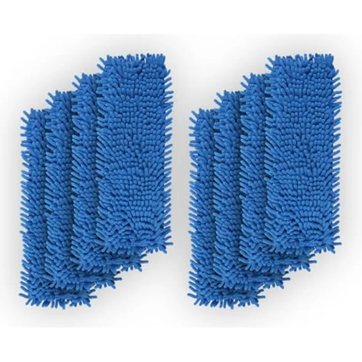 Bestlivings Ersatzbezug Blau für Bodenwischer (8er Pack) - 40cm Chenille Wischbezug, für alle gängigen Klapphalter - Bezug für alle Bodenarten
