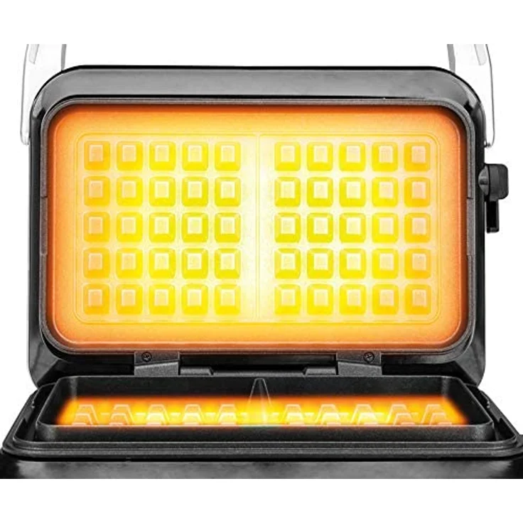 Gastroback 42424 Waffeleisen Advanced, 5 Verschiedene Programme, 7 Bräunungsstufen, Steuerung über LCD Display, 1.600 Wattd Control, Edelstahl, silber – Bild 3
