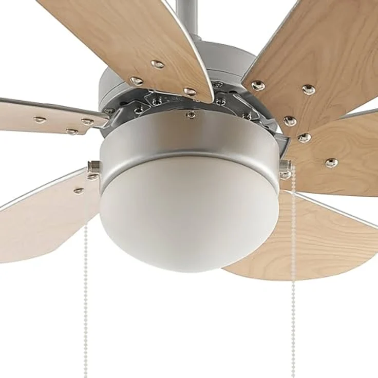 Lindby Deckenventilator Minja, silber mit Licht, leise, 78 cm, Rücklaufbetrieb – Bild 7