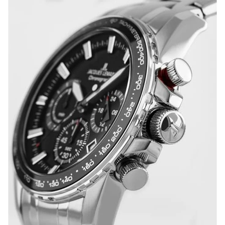 Jacques Lemans Chronograph Herren-Armbanduhr, Analog Quarz, Edelstahl, polierte Oberfläche – Bild 4