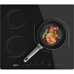 Cecotec Cerankochfeld 3 Brenner Bolero Squad V 3000. Maximale Leistung 2700 W, 9 Leistungsstufen, Touch Control, Topferkennung bis 295 mm, Timer, Kidlock