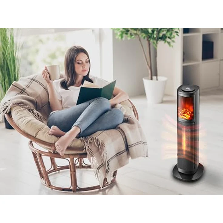 BEPER P203TER011 Keramik-Heizlüfter, 2000W, programmierbarer Timer, Touch-Bedienfeld, LED-Anzeige, Doppelfunktion mit Fernbedienung, Schwarz – Bild 5