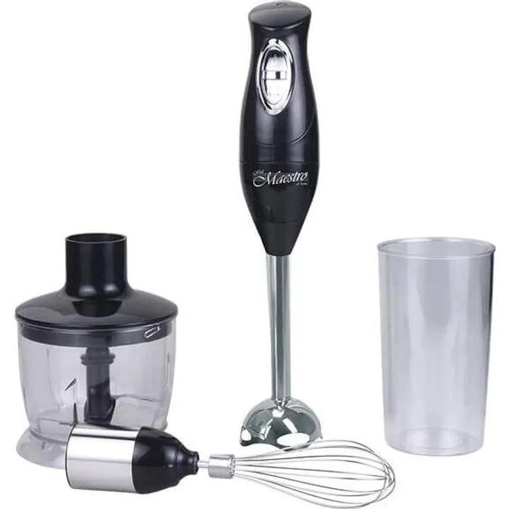 Feel-Maestro MR-564, Stabmixer mit Zerkleinerer und 0,6 L Gefäss, 300 Watt, Schwarz