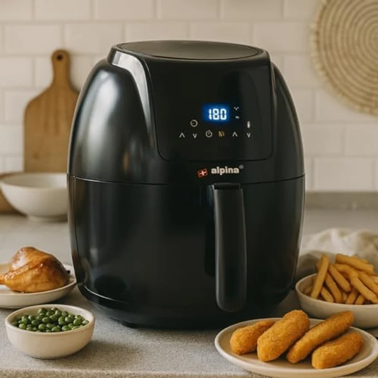 alpina Heißluftfritteuse - 5 Liter - 230V - Airfryer - Digitaler Touchscreen - Huhn, Gemüse, Brot, Muffin - 7-8 Personen – Bild 9