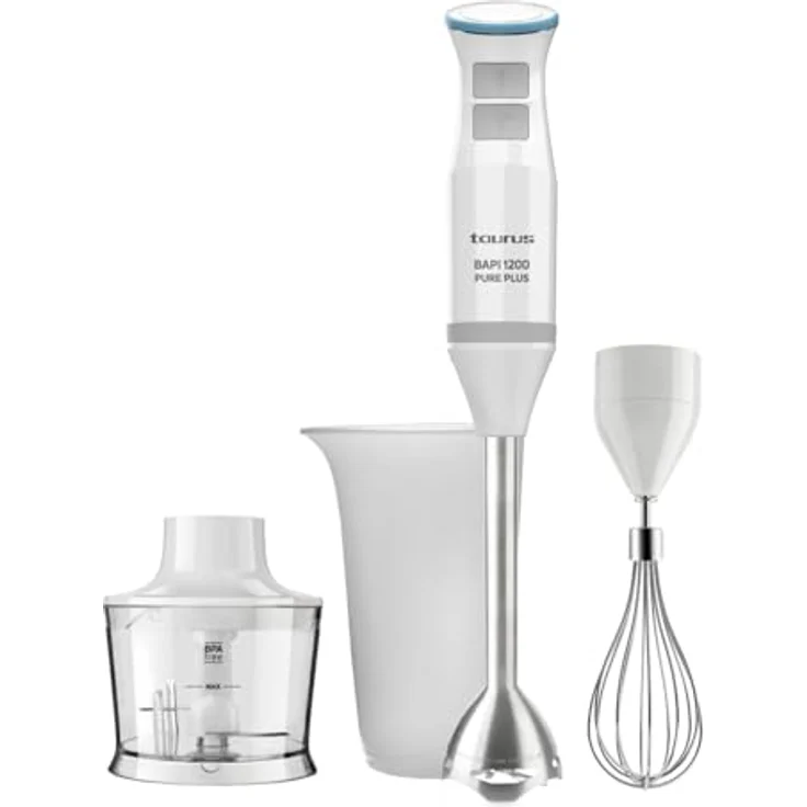 Taurus Immersionsmixer 916417000, 1200W Stabmixer mit Edelstahl-Schaft, weiß, spülmaschinenfest – Bild 1