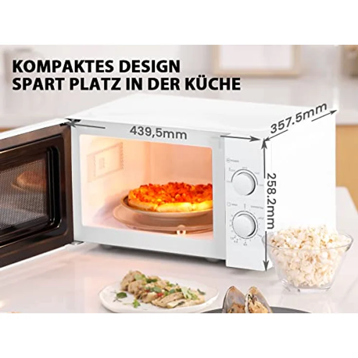Comfee CMSN 20 wh Mikrowelle, Standgerät, 700 Watt, 20 Liter Garraum, weiß – Bild 6