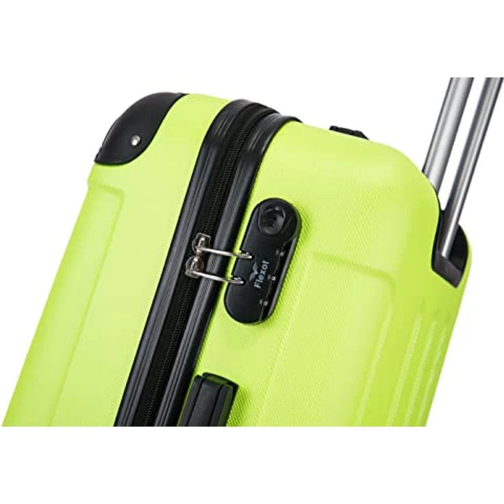 Flexot® F-2045 Koffer, Hartschale, 3tlg. Set (Neon-Gelb) Zwillingsrollen Bordcase Suitcase Reisekoffer – Bild 4
