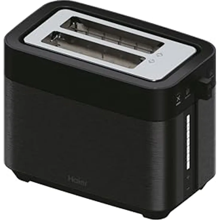 Haier Toaster aus Edelstahl, 2 Scheiben, 1150W I Extra tiefe Schlitze & Hebegriff zum Anheben gegen Verbrennung I Mit Anti-Staub-Deckel & 7 Bräunungsstufen für Brot, Baguette & Bagel [Serie 5- HTO5A3]
